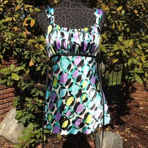 IZ Byer California Teal Purple and Silver Tank  - Size Medium